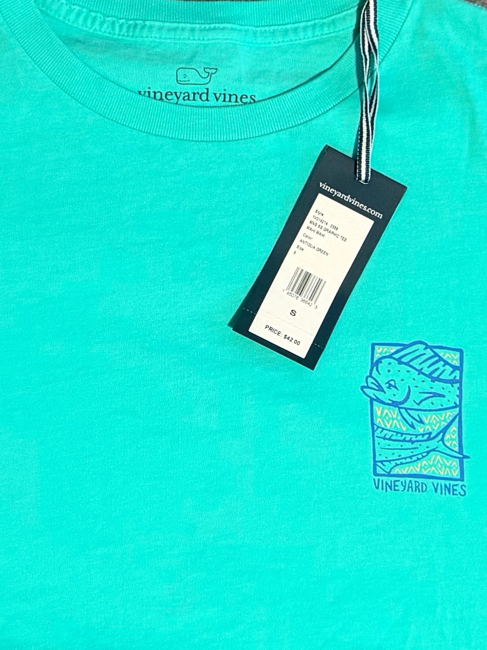 Vineyard Vines Turquoise Short Sleeve Tee with Blue Logo
